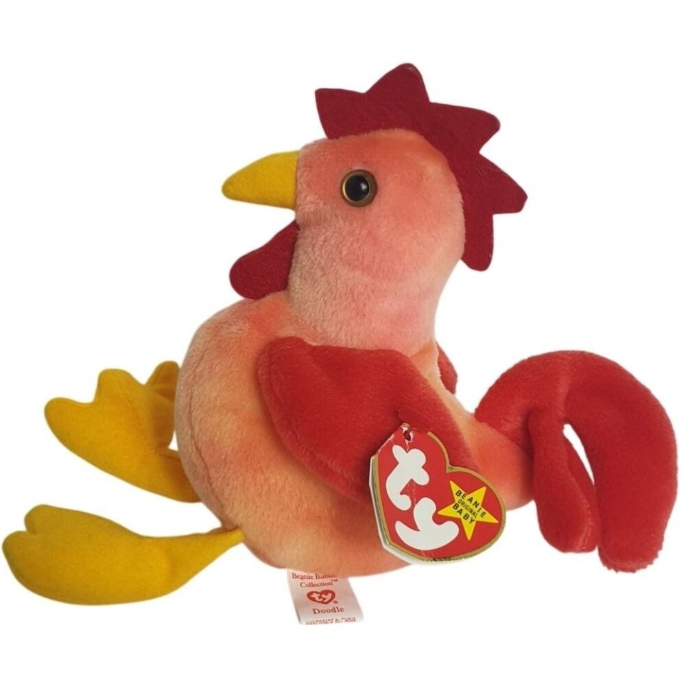 Ty Beanie Babies Doodle Rooster 7" Plush Toy 1996 Rare Collectible Style 4171